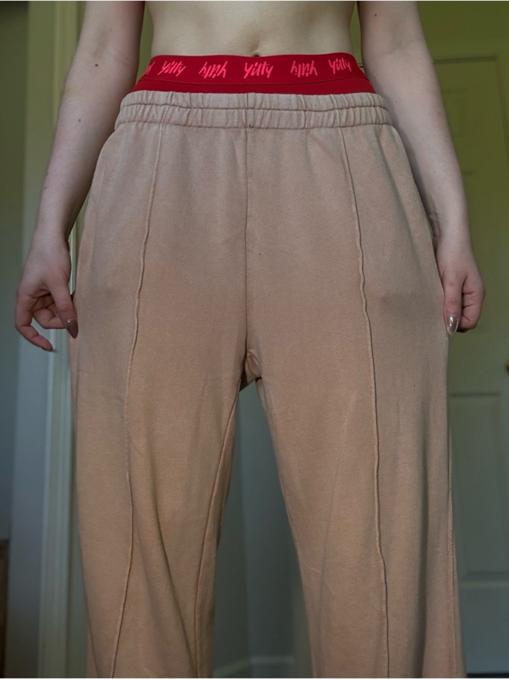 Aerie Dune Split Hem Sweatpants – Seam Front, Size M - Picture 11 of 12